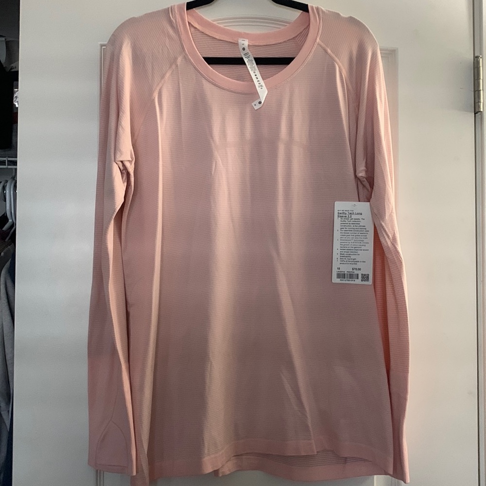 NWT Lululemon Swiftly Tech Long Sleeve 2.0 light pink